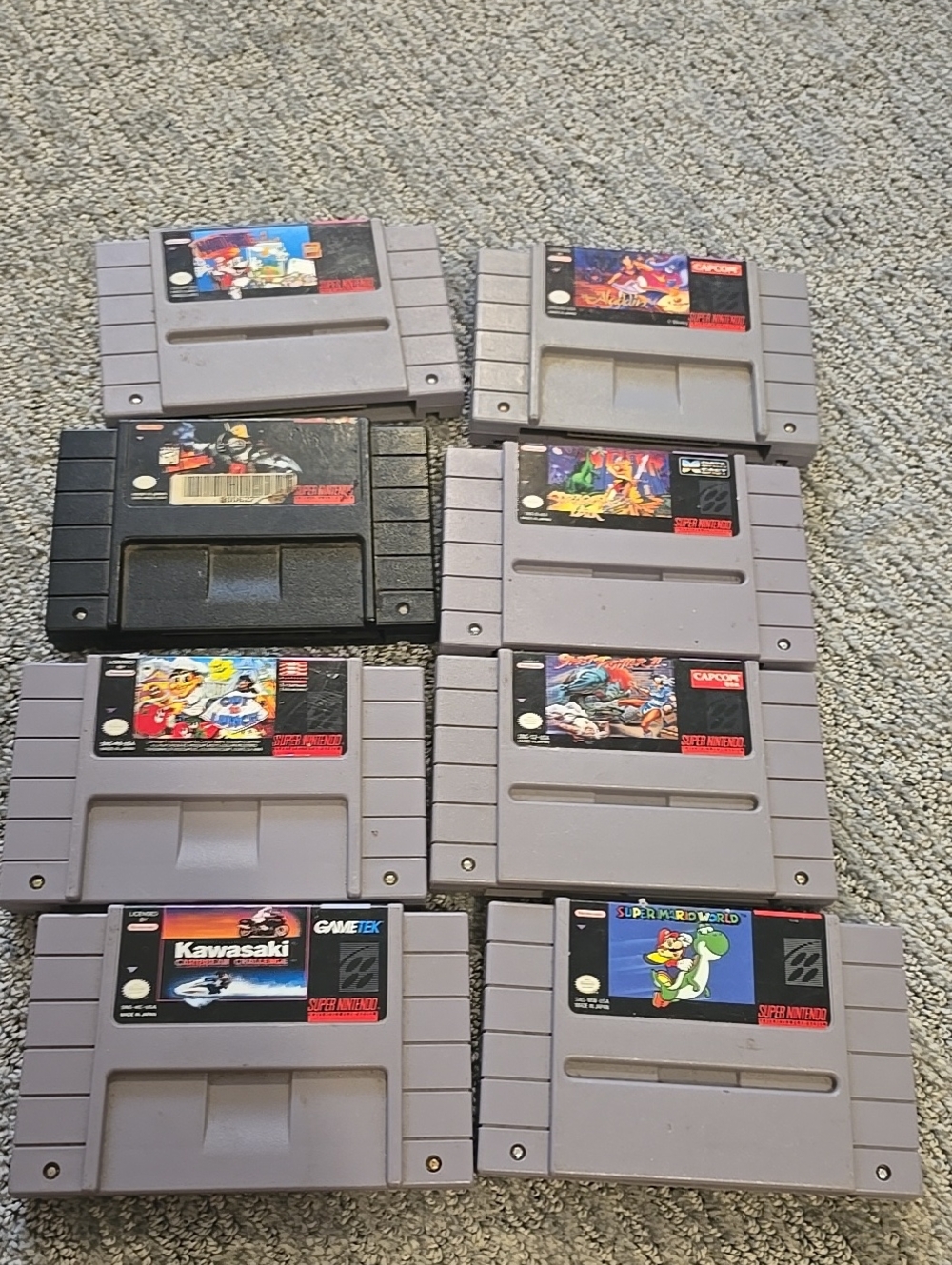 Nintendo SNES Game Cartridge Bundle - Gray & Black